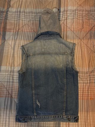 Gilet in jeans con cappuccio taglia L