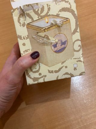 Portacandele decorativo dorato con angeli