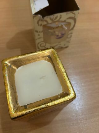 Portacandele decorativo dorato con angeli