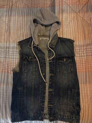 Smanicato jeans con cappuccio taglia M