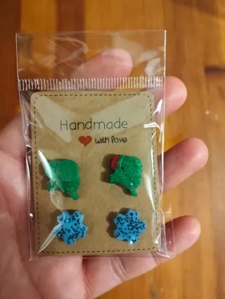 Lote 2 pares pendientes elefante y estrella niñ@