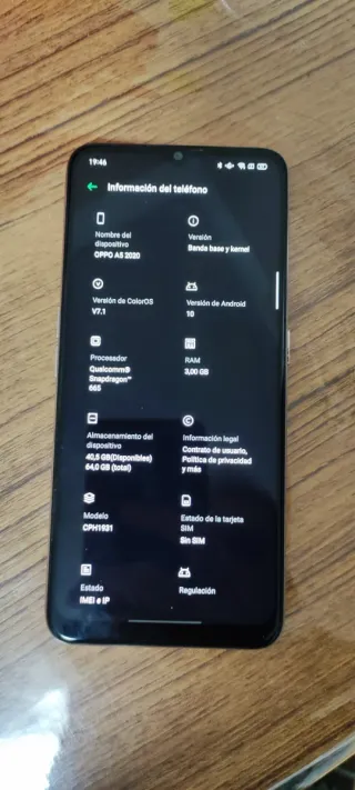 Móvil Oppo Blanco 3 GB ram