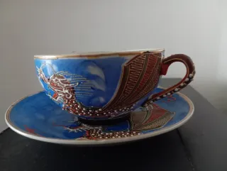 Juego café porcelana China dragón