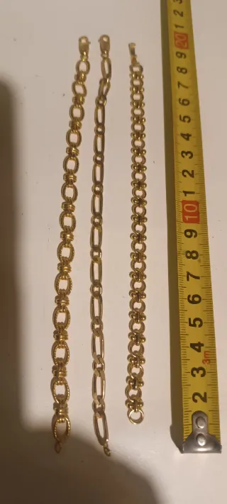 3 Pulseras Chapadas en Oro