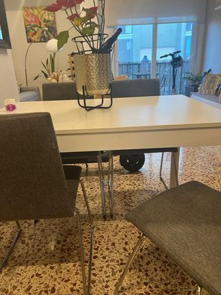 Mesa extensible de Ikea  120cm y 4 sillas