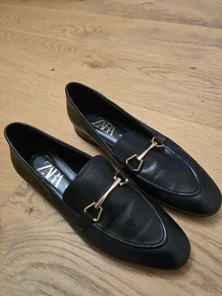 Mocasines Zara Piel Negro Talla 39