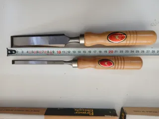 Lote 6 Formones Vintage tres de 1" y tres de 3/16