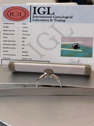 Anillo Oro 18k Diamante Negro 1.04 Ct