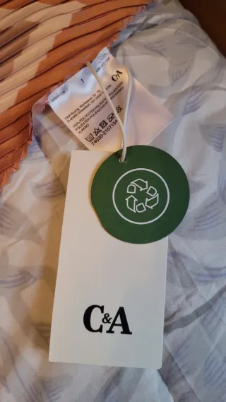 Pañuelo plisado C&A beige y rosa