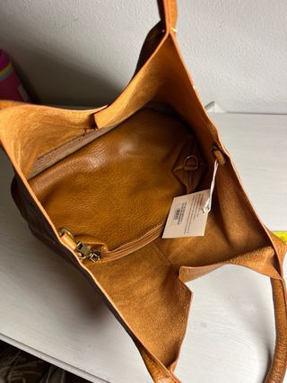 Bolso de mano marrón 2-en-1