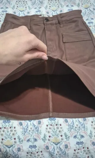 Falda mini marrón
