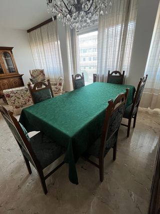 Set 6 sedie in legno e tessuto