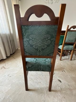 Set 6 sedie in legno e tessuto