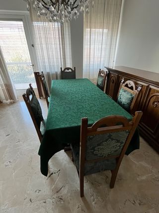 Set 6 sedie in legno e tessuto