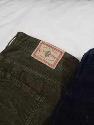 Pack Pantalones de Pana verde pistacho y azul real