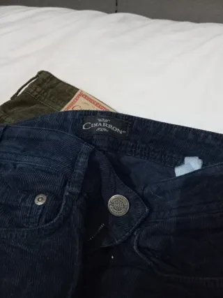 Pack Pantalones de Pana verde pistacho y azul real