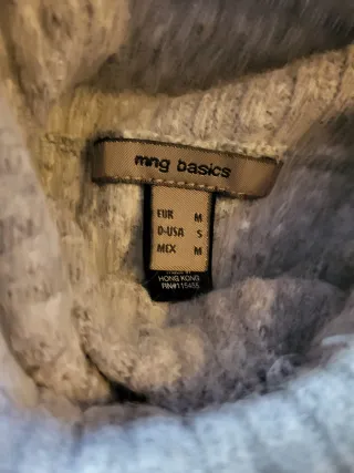 Jersey Angora Mango Talla M Gris