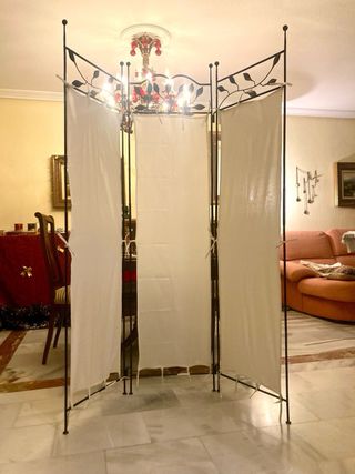 Biombo Forja y Tela 3 Cuerpos