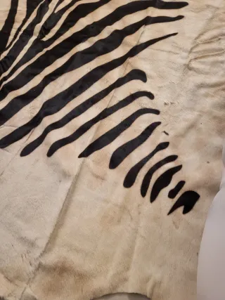 Tappeto pelle zebra beige/nero