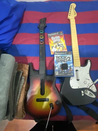 Guitarras Guitar Hero y Rock Band PS2 +Sensor