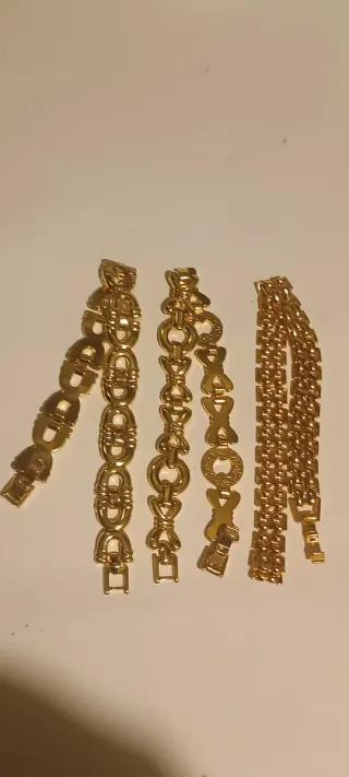 3 Pulseras Chapado en Oro