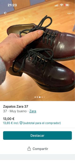 Zapatos Zara Granates Talla 37