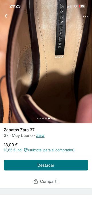 Zapatos Zara Granates Talla 37