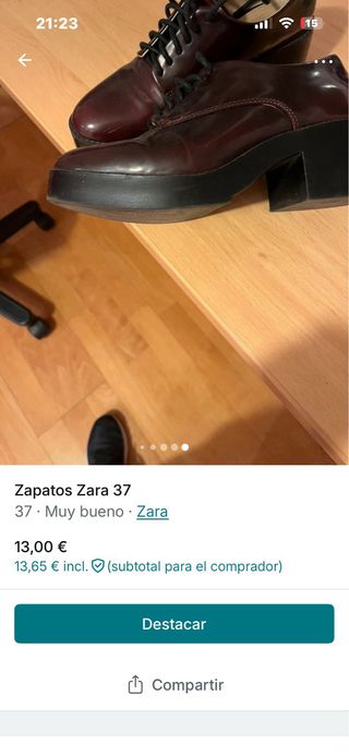 Zapatos Zara Granates Talla 37