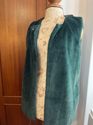 Chaleco verde pelo talla única