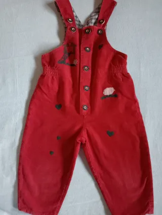 Salopette Pacher velluto rosso 2/3 anni