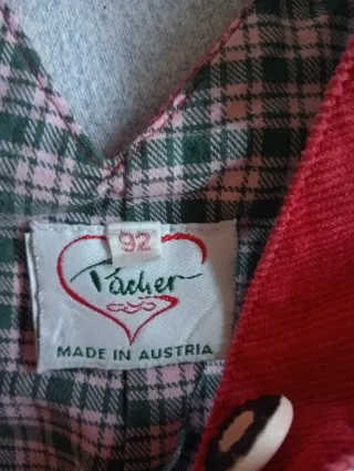 Salopette Pacher velluto rosso 2/3 anni