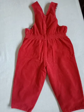 Salopette Pacher velluto rosso 2/3 anni