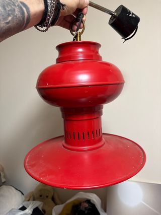 Lámpara náutica vintage roja y blanca