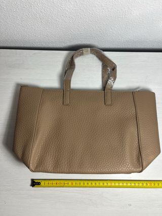 Bolso beige con neceser y correa, 2 en 1