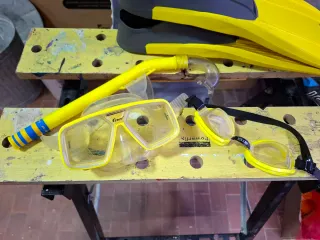 Pinne sub e maschera gialli