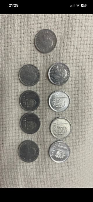 Lote 9 Monedas 1 Pta España