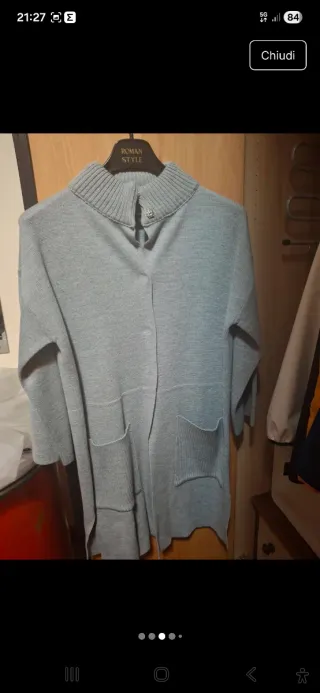Cappotto in lana grigio taglia unica