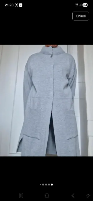 Cappotto in lana grigio taglia unica
