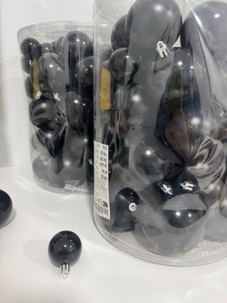 120 Bolas Negras Decoración Navideña