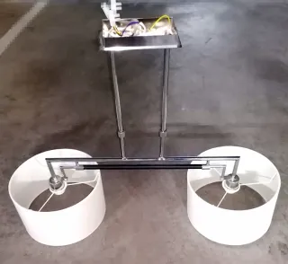 Lámpara salón metálica de doble foco