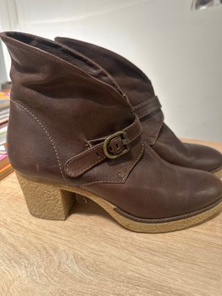 Botín piel marrón mujer talla 40