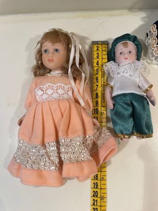 Set 3piccole bambole porcellana vintage
