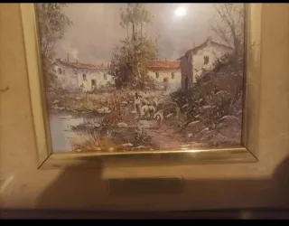 Lote de 6 cuadros antiguos decorativos