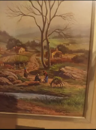 Lote de 6 cuadros antiguos decorativos