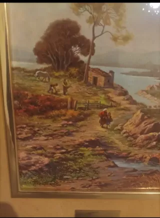 Lote de 6 cuadros antiguos decorativos