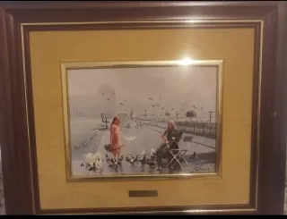 Lote de 6 cuadros antiguos decorativos