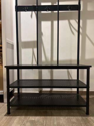Perchero Metálico y Madera Negro IKEA