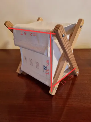 Portaoggetti in legno e tela