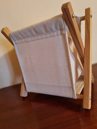 Portaoggetti in legno e tela