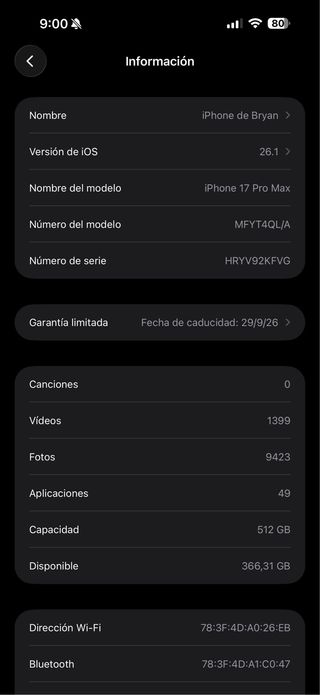 iPhone 17 Pro Max 512GB Naranja